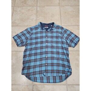 Tommy Bahama rn 86549 ca 58297. Mens Size XXL Blue Plaid Short Sleeve Button Up